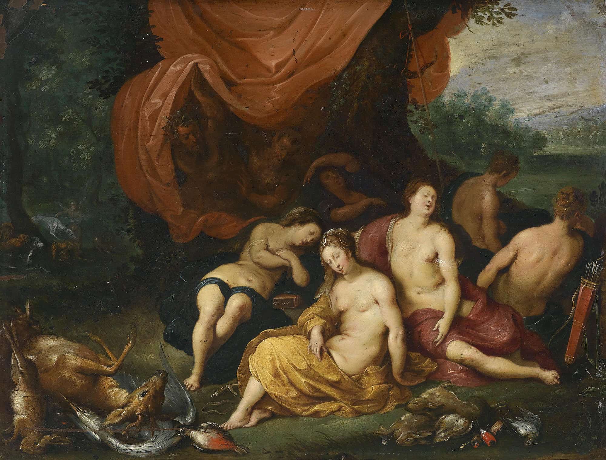 Diana En Haar Nimfen Na De Jacht by Jan Brueghel The Younger