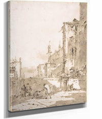 Dice Players In A Venetian Square   by Francesco Guardi
