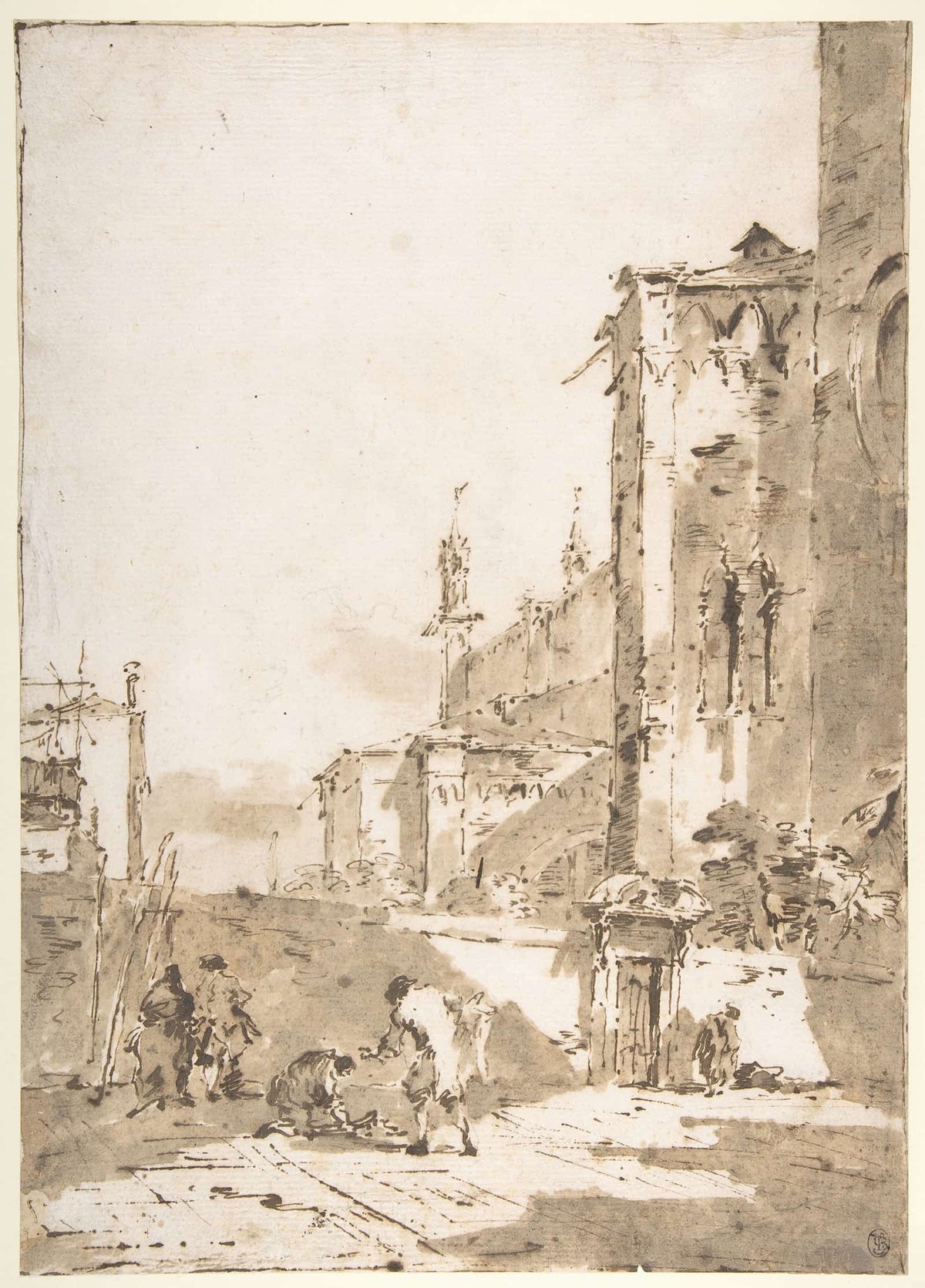 Dice Players In A Venetian Square   by Francesco Guardi