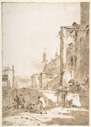 Dice Players In A Venetian Square   by Francesco Guardi