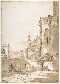 Dice Players In A Venetian Square   by Francesco Guardi