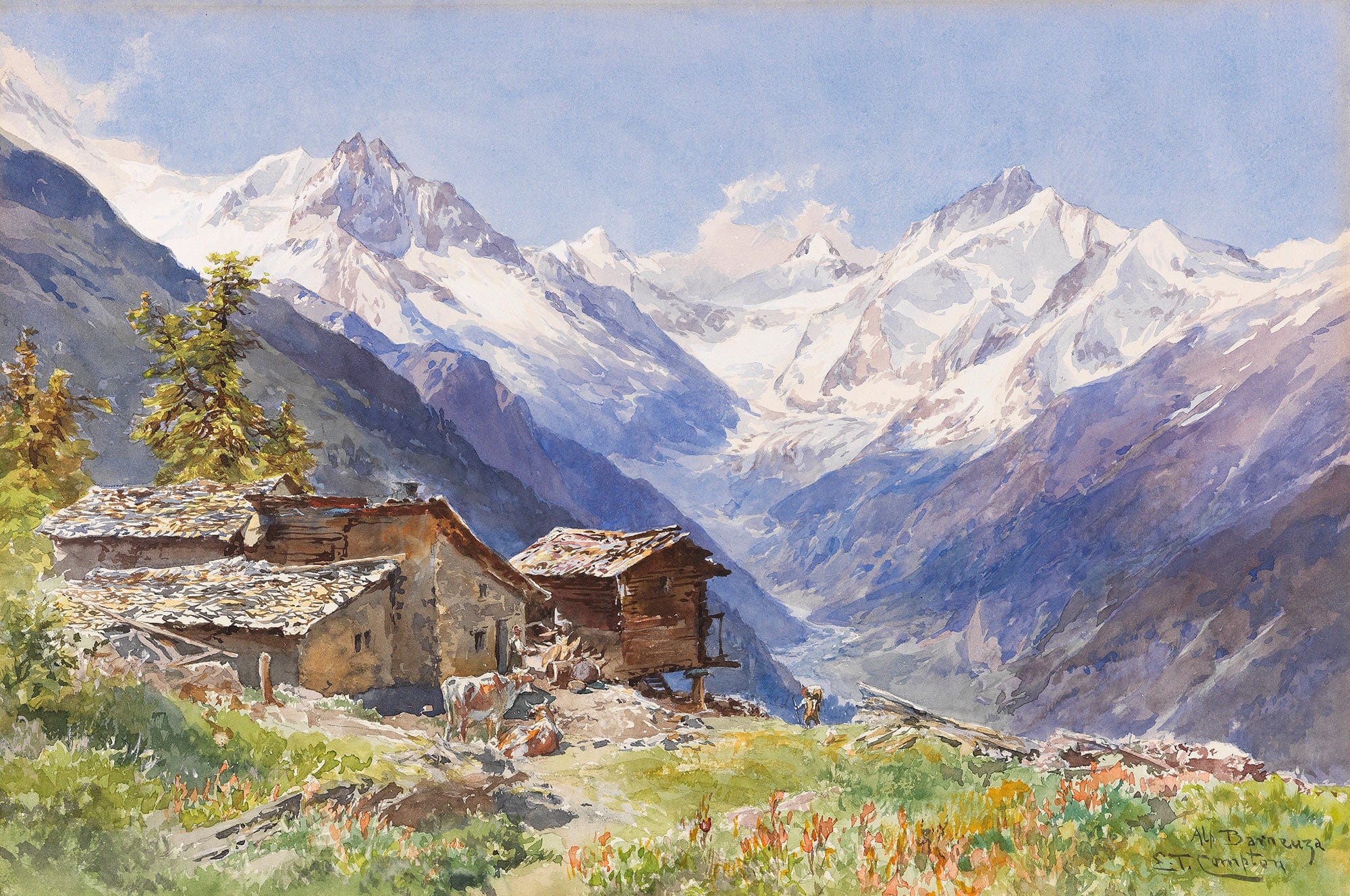 Die Alpe Barneuza Wallis by Edward Theodore Compton