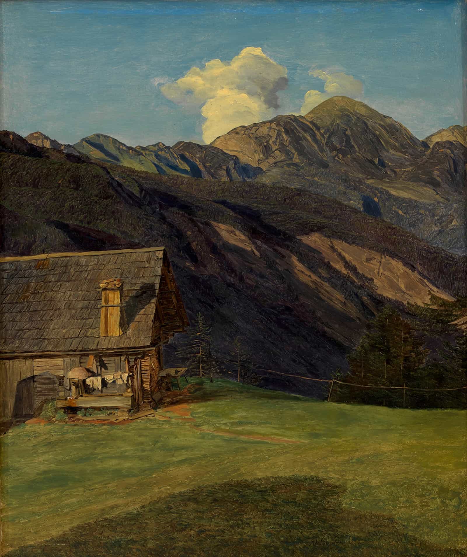 Die Alpenhutte Auf Dem Hoisenrad Bei Ischl by Ferdinand Georg Waldmuller