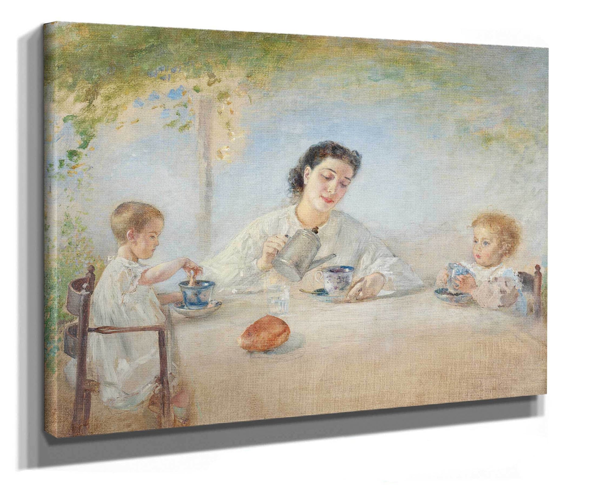 Die Familie Des Kunstlers Beim Fruhstuck by Anton Romako