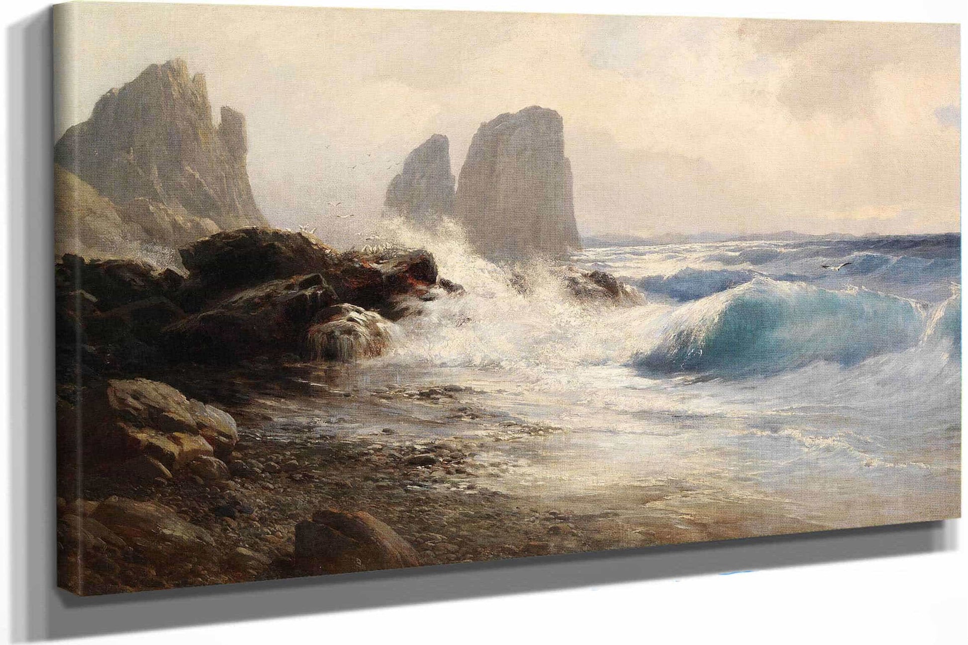 Die Faraglioni Felsen Vor Der Kuste Von Capri by Edward Theodore Compton