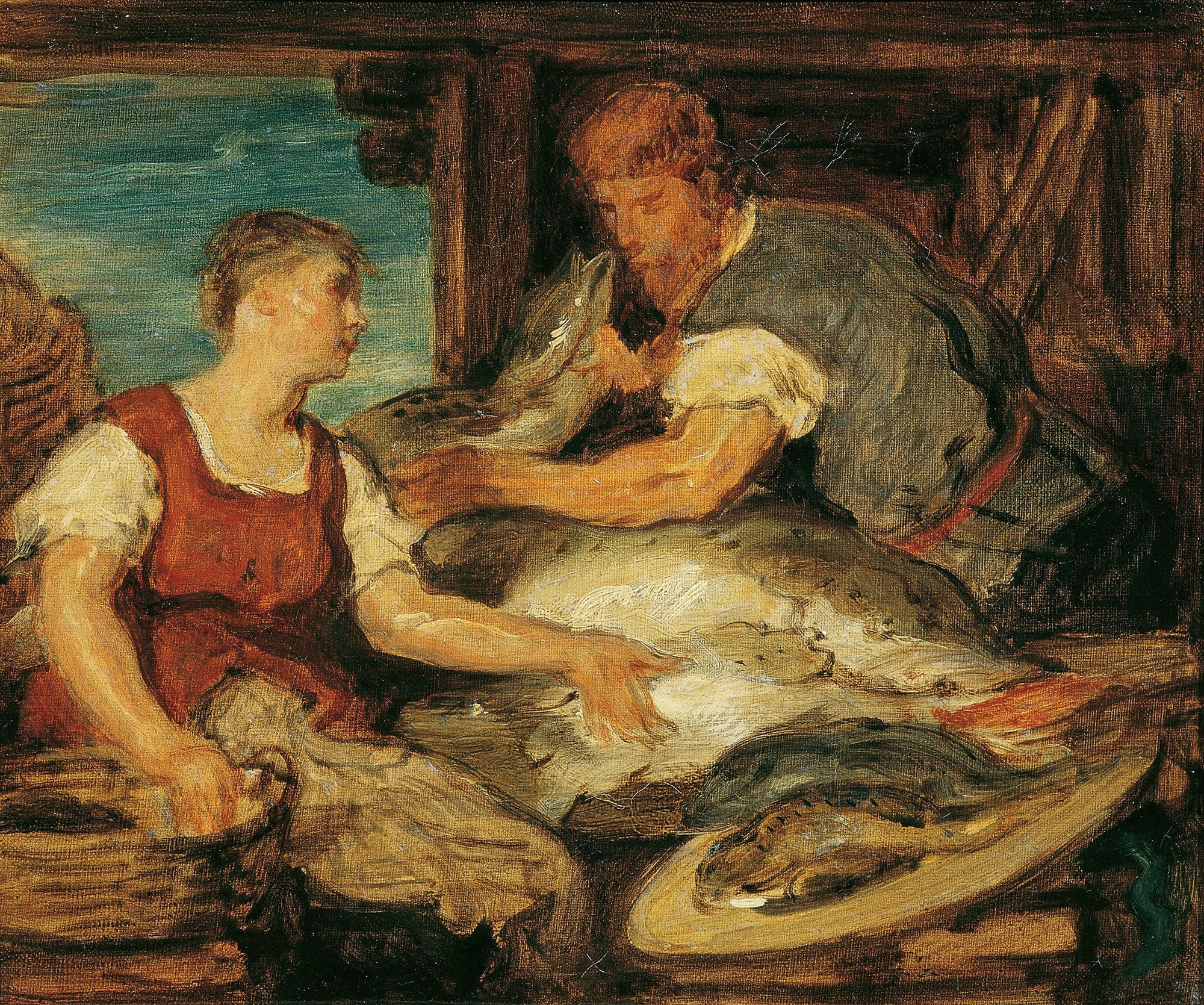 Die Fischverkauferin by Hans Canon