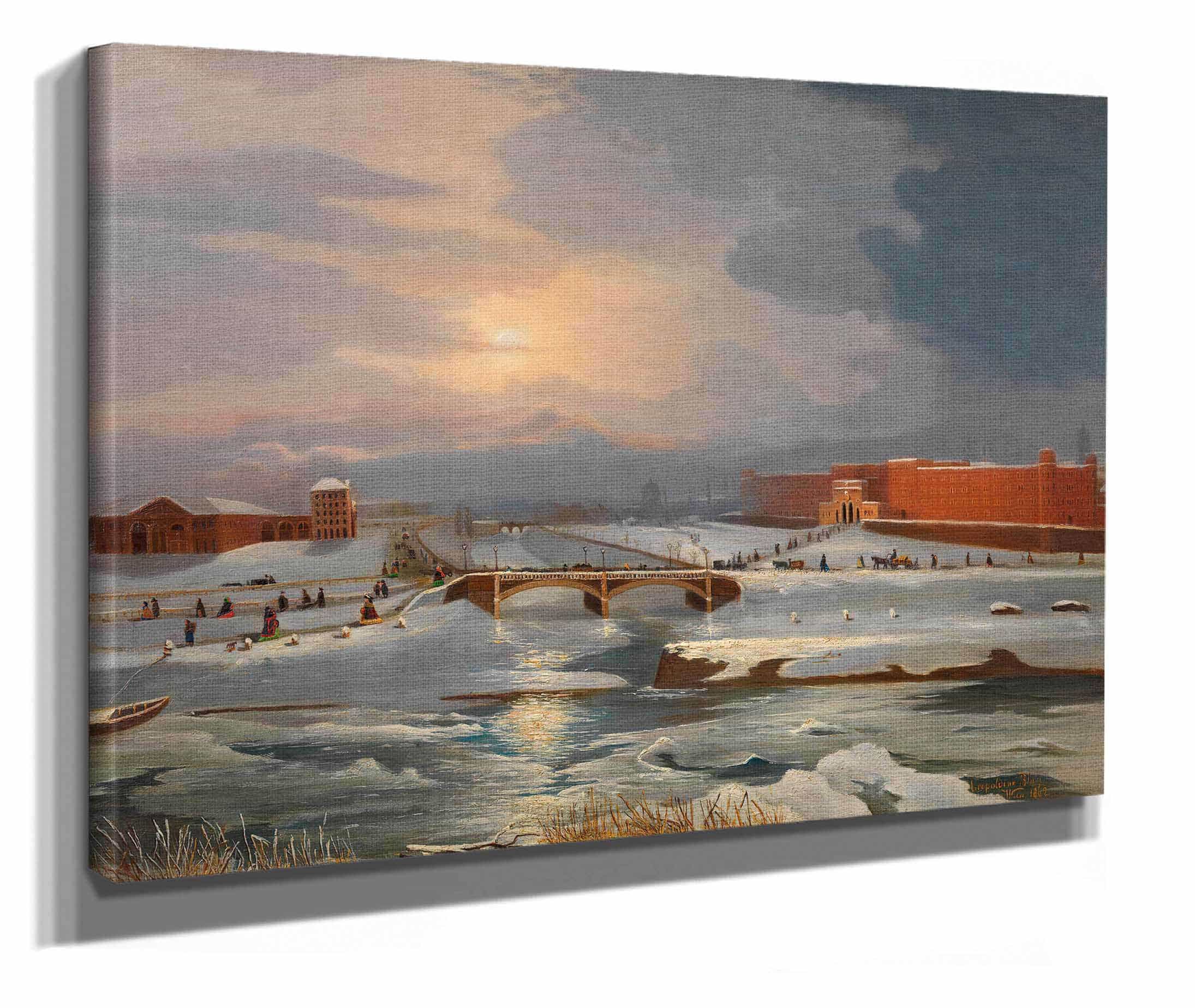 Die Franz Josephs Kaserne Mit Hauptzollamt Und Radetzkybrucke Im Winter by Tina Blau