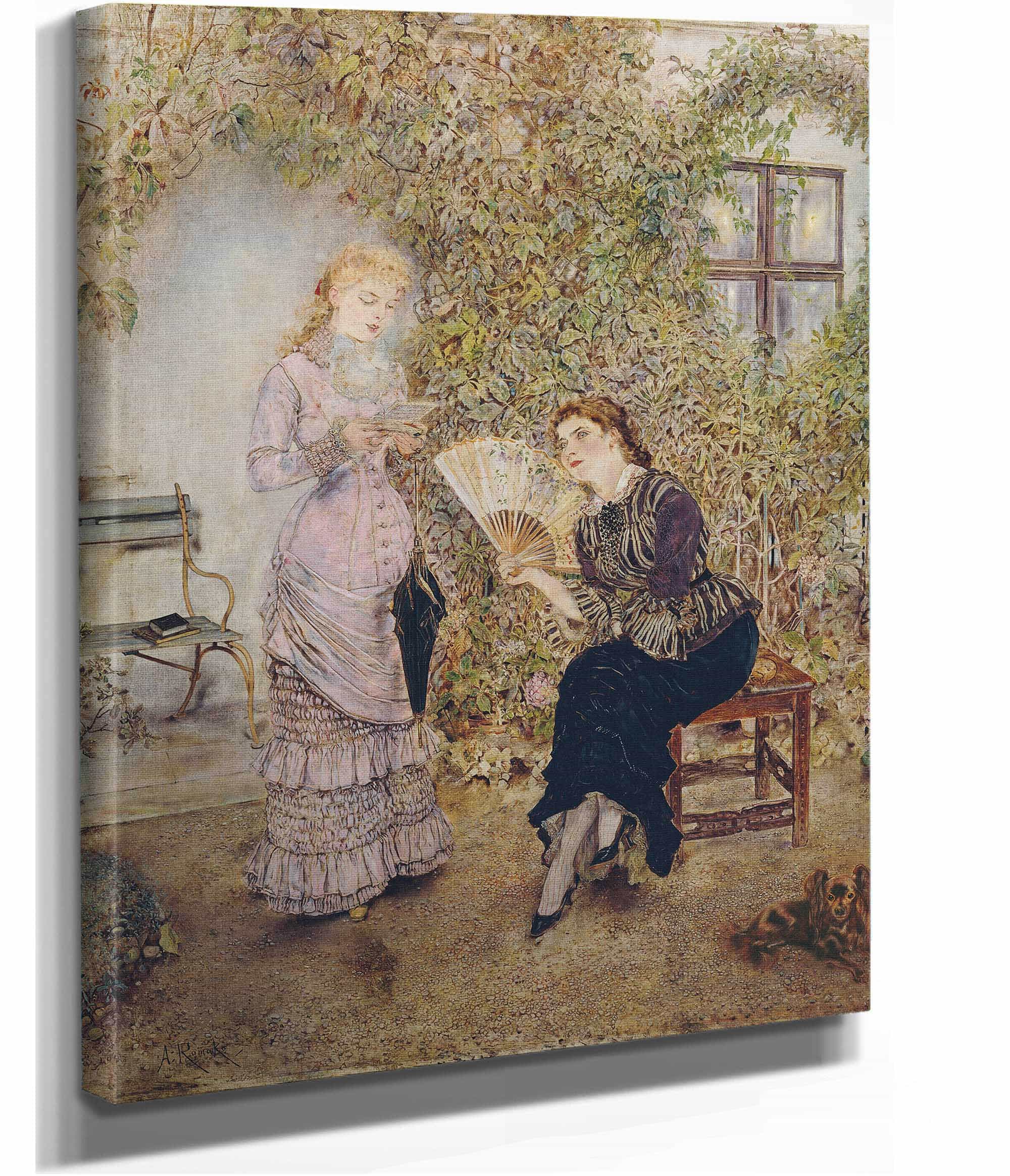 Die Freundinnen Der Liebesbrief by Anton Romako