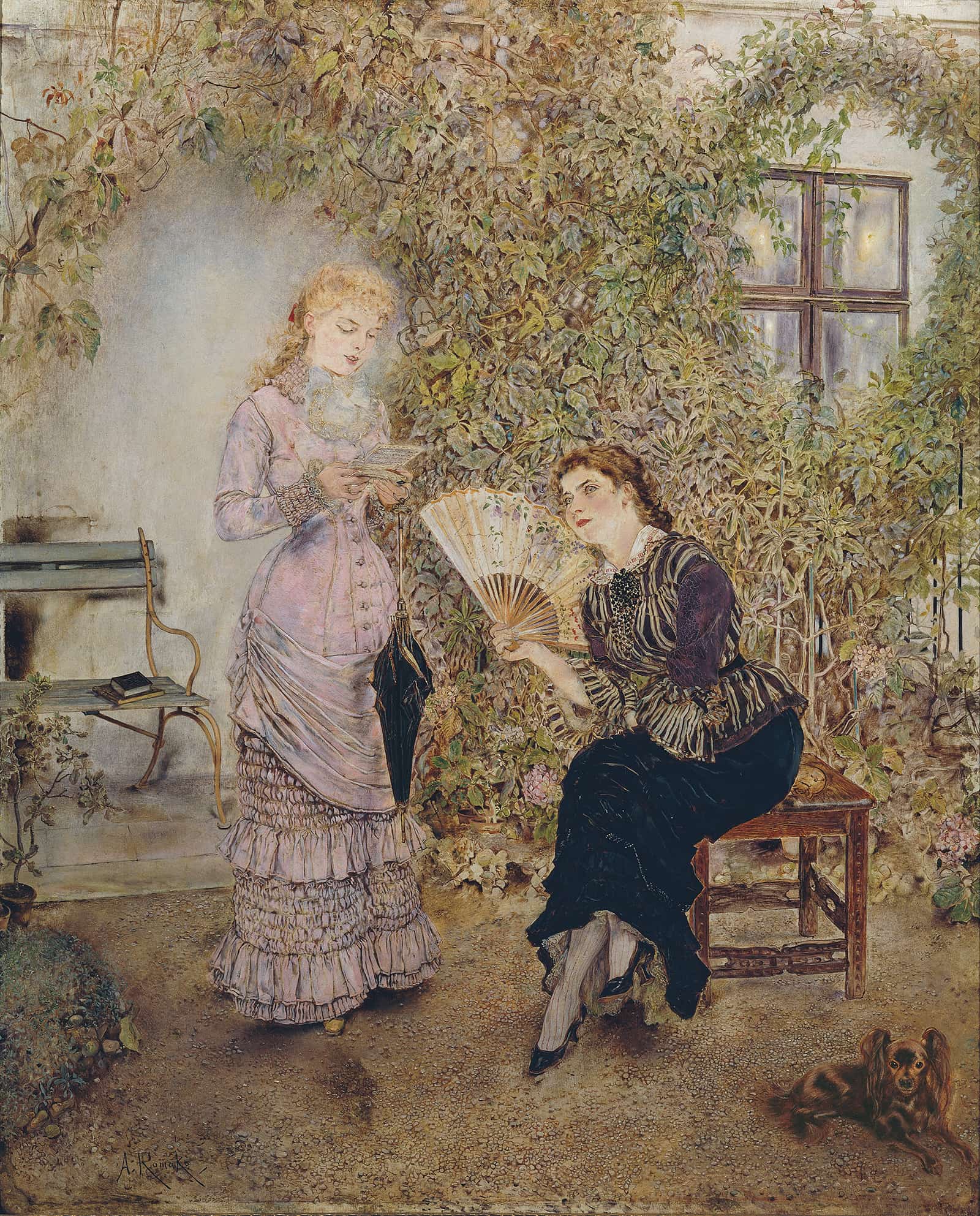 Die Freundinnen Der Liebesbrief by Anton Romako