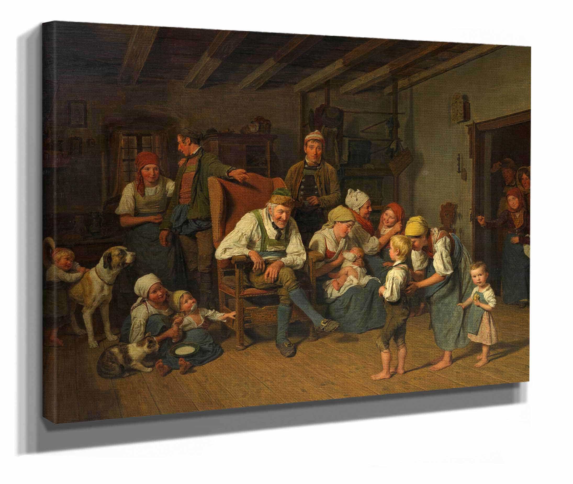 Die Gratulation Zu Grobvaters Geburtstag by Ferdinand Georg Waldmuller