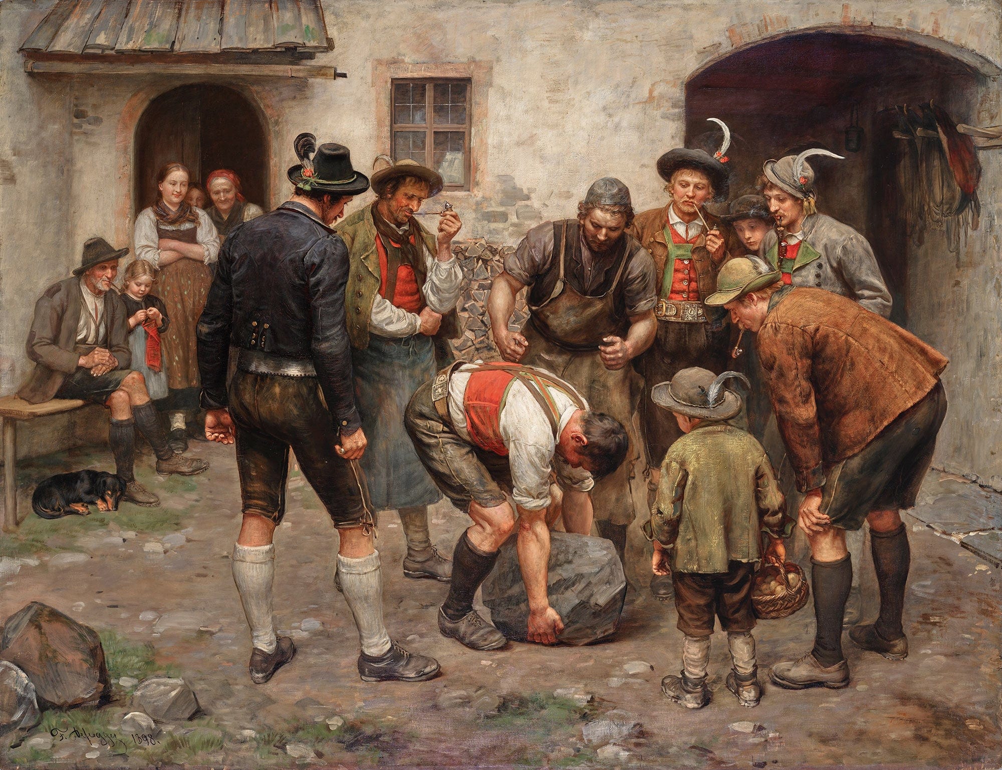 Die Kraftprobe by Franz Von Defregger