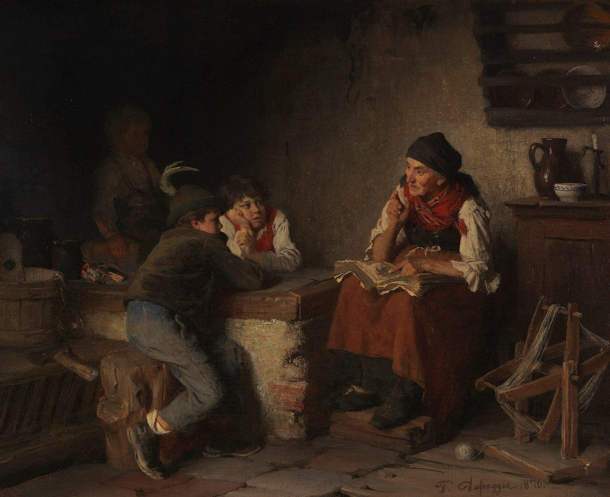 Die Marchenerzahlerin by Franz Von Defregger