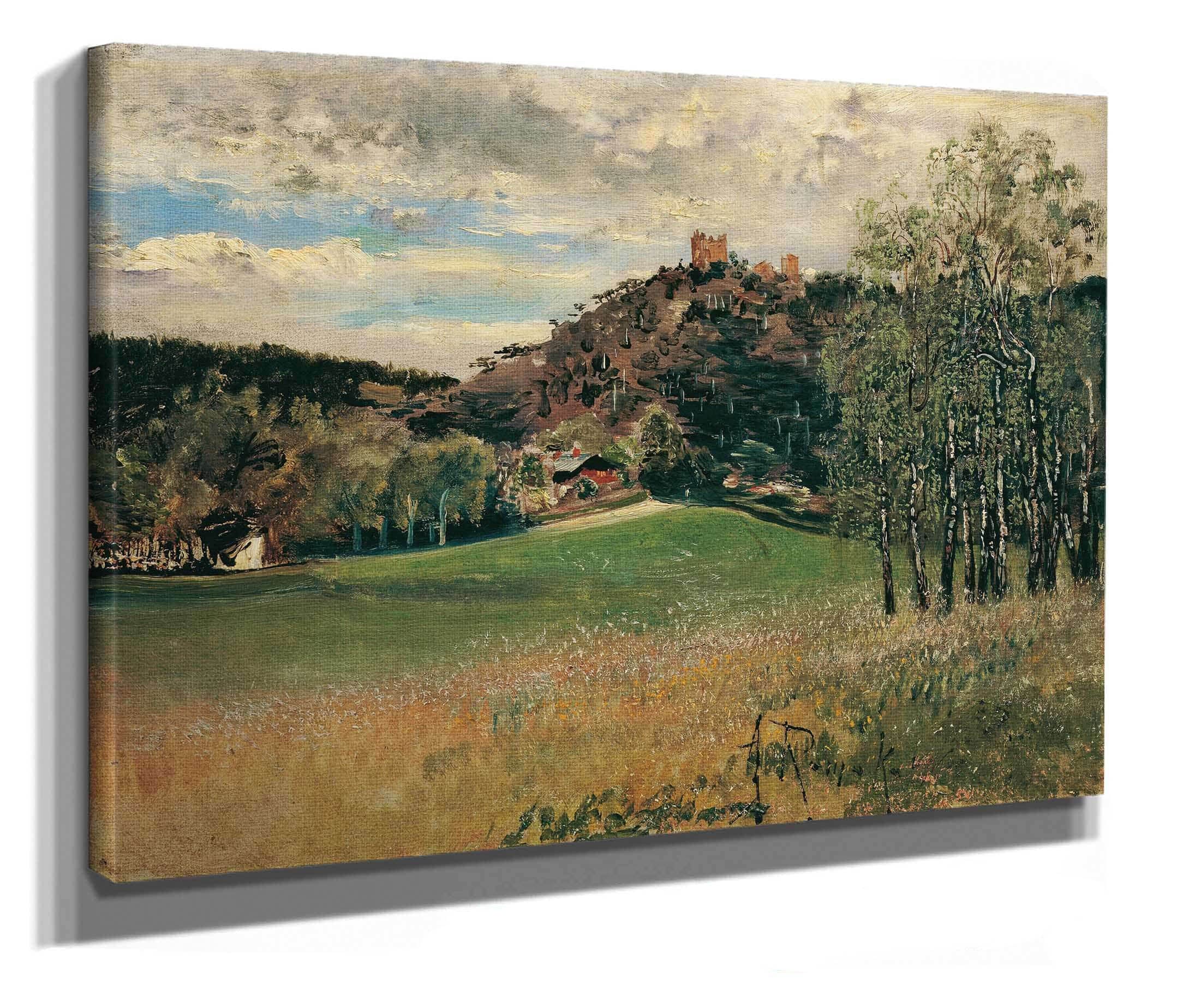 Die Meiereiwiese In Der Vorderbruhl Mit Der Ruine Modling by Anton Romako