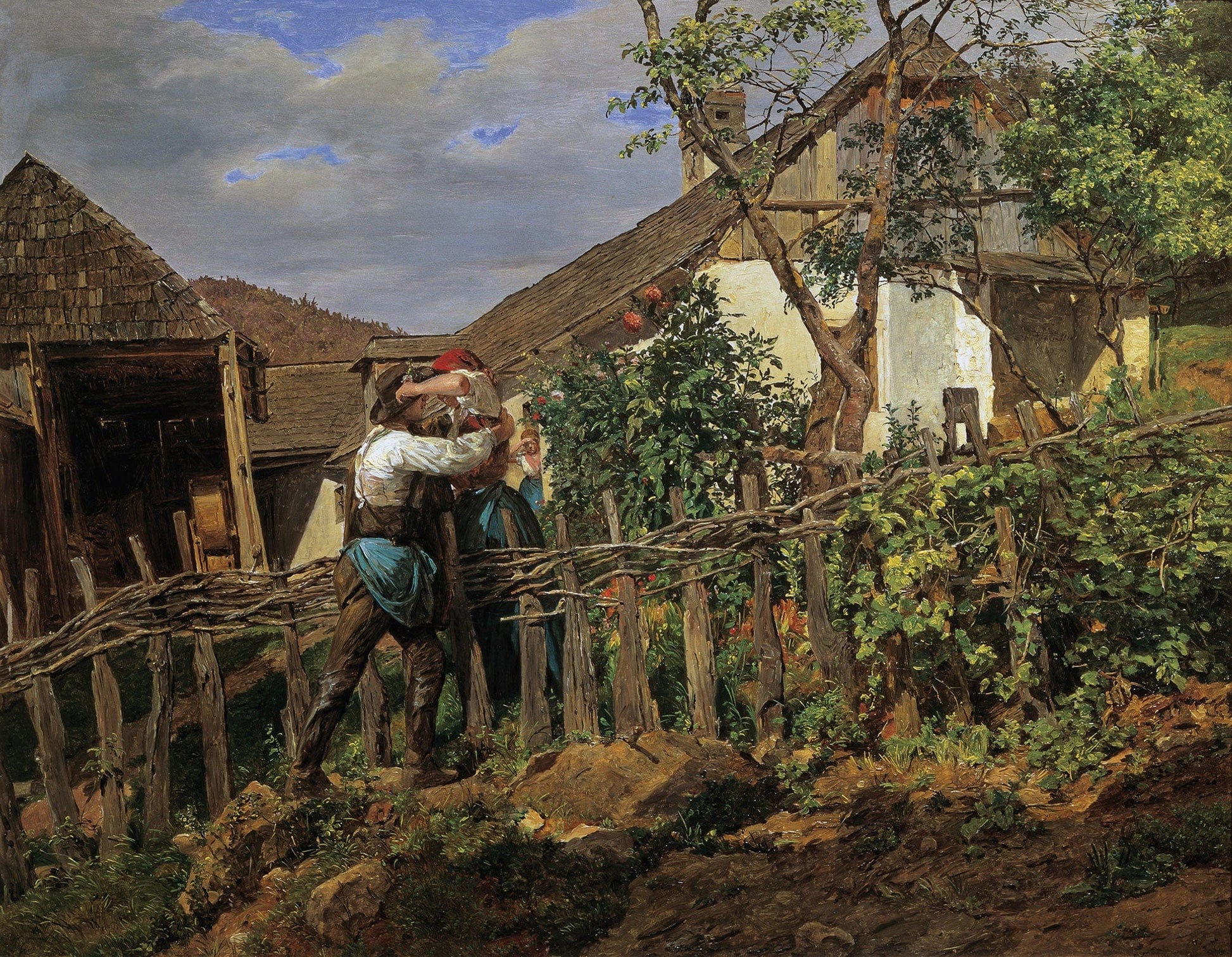 Die Nachbarn by Ferdinand Georg Waldmuller