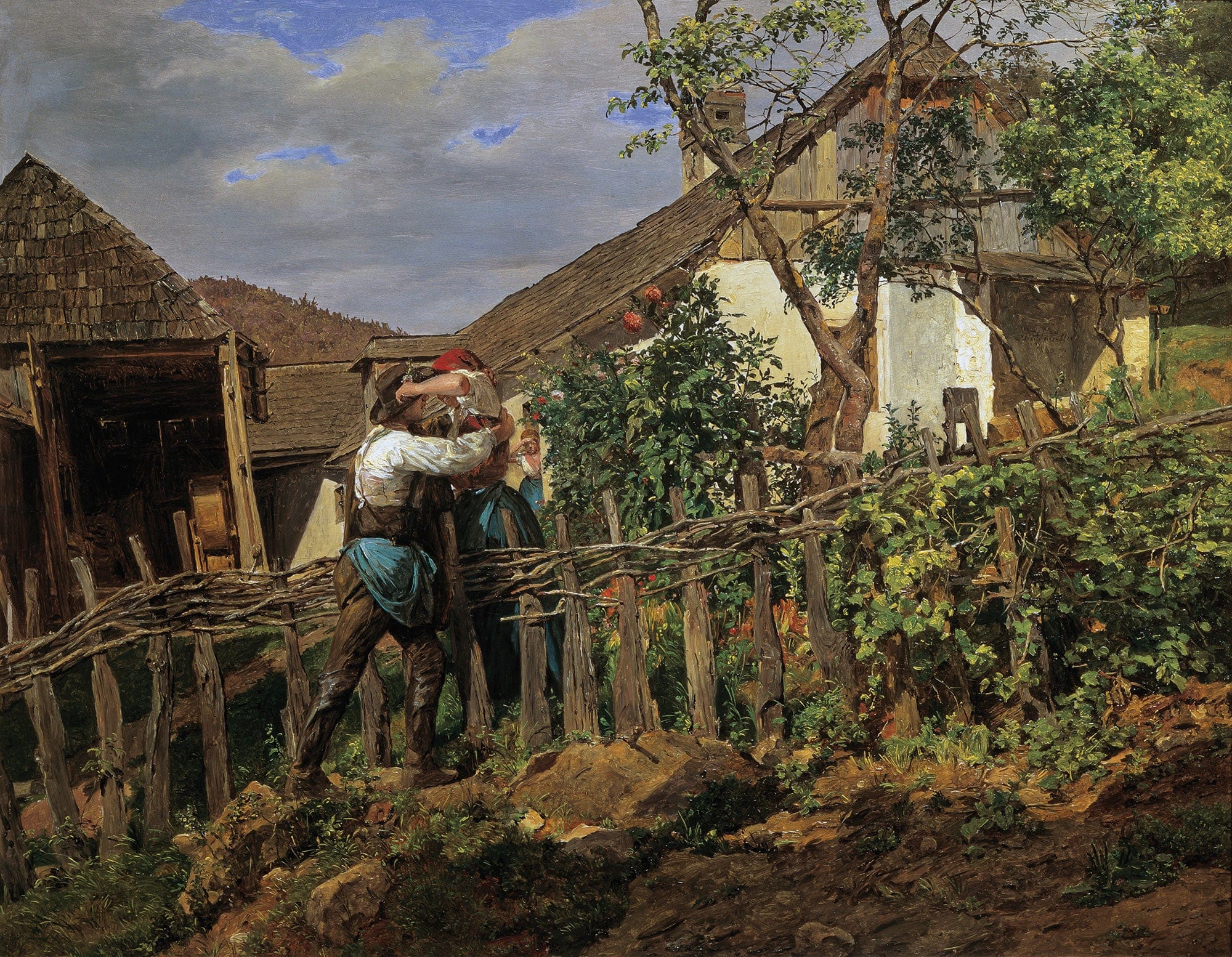 Die Nachbarn by Ferdinand Georg Waldmuller