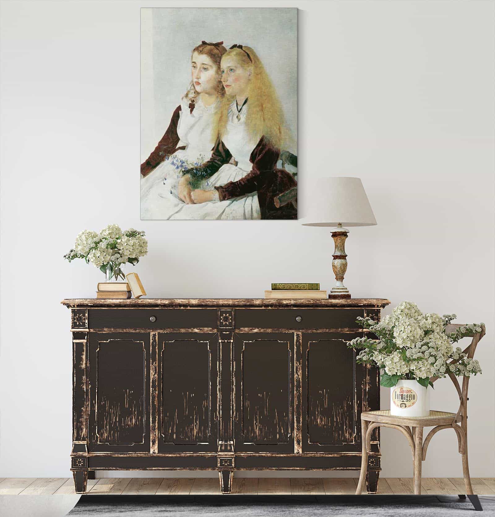 Die Nichten Des Kunstlers Elisabeth Und Maja by Anton Romako