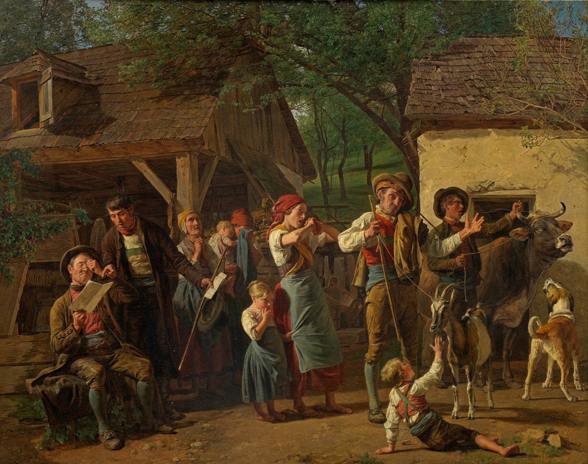 Die Pfandung by Ferdinand Georg Waldmuller