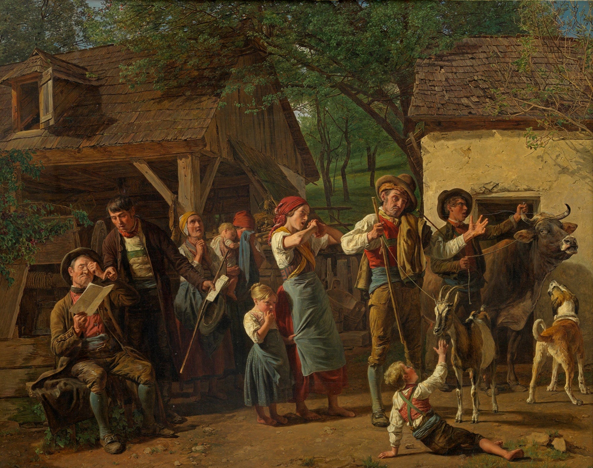 Die Pfandung by Ferdinand Georg Waldmuller
