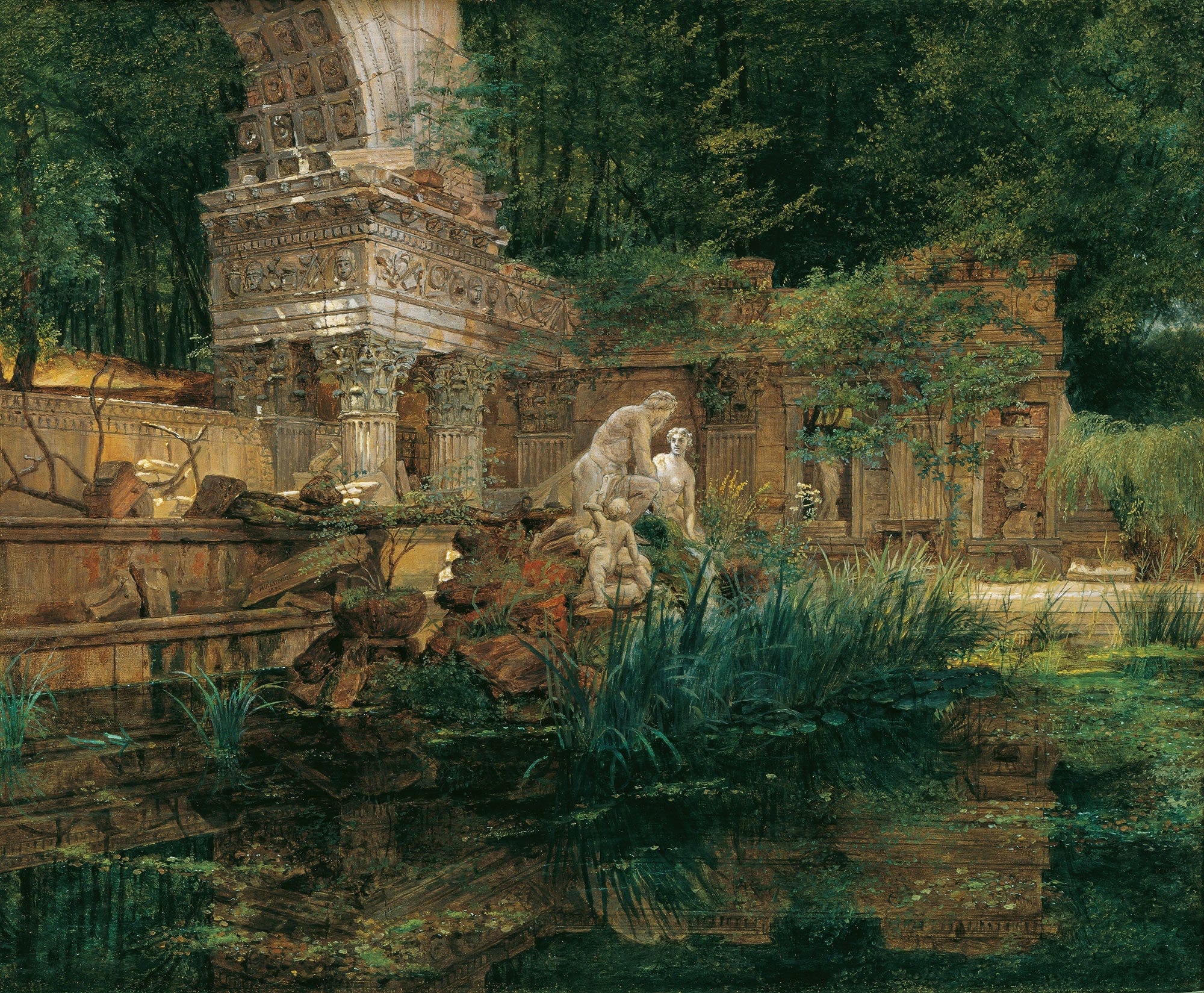 Die Romische Ruine In Schonbrunn by Ferdinand Georg Waldmuller