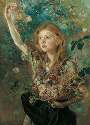 Die Rosenpfluckerin by Anton Romako