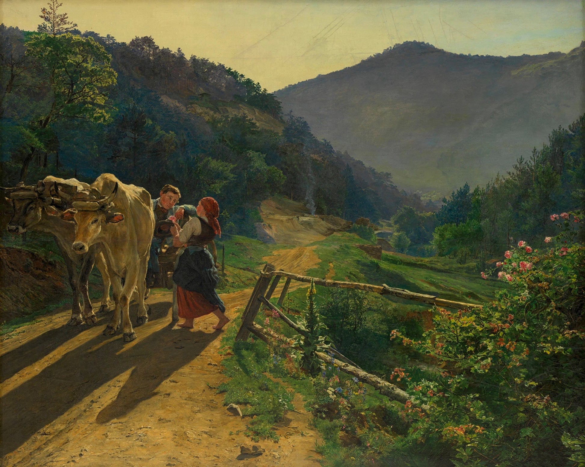 Die Rosenzeit by Ferdinand Georg Waldmuller
