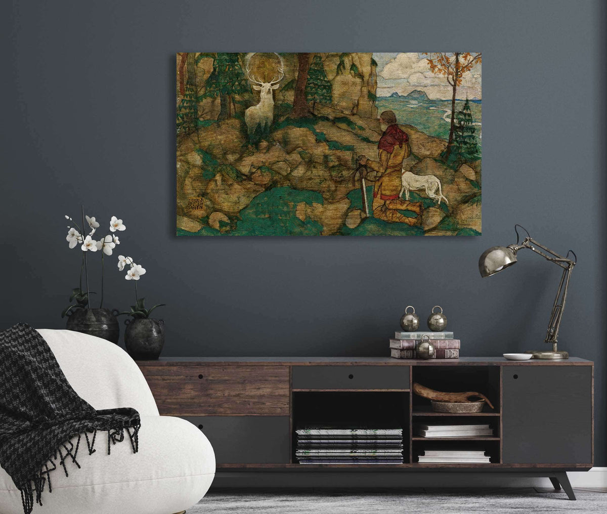 Die Vision Des Heiligen Hubertus The Vision Of St Hubert by Egon Schiele