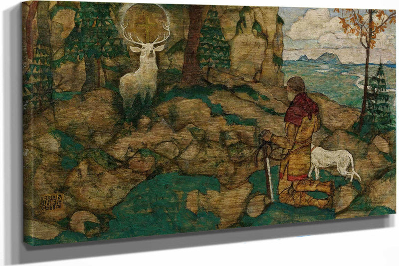 Die Vision Des Heiligen Hubertus The Vision Of St Hubert by Egon Schiele
