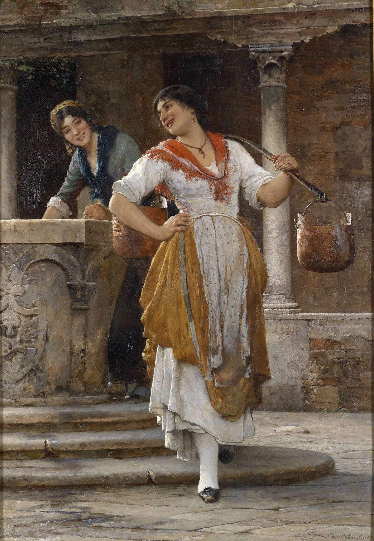 Die Wassertragerin by Eugen Von Blaas
