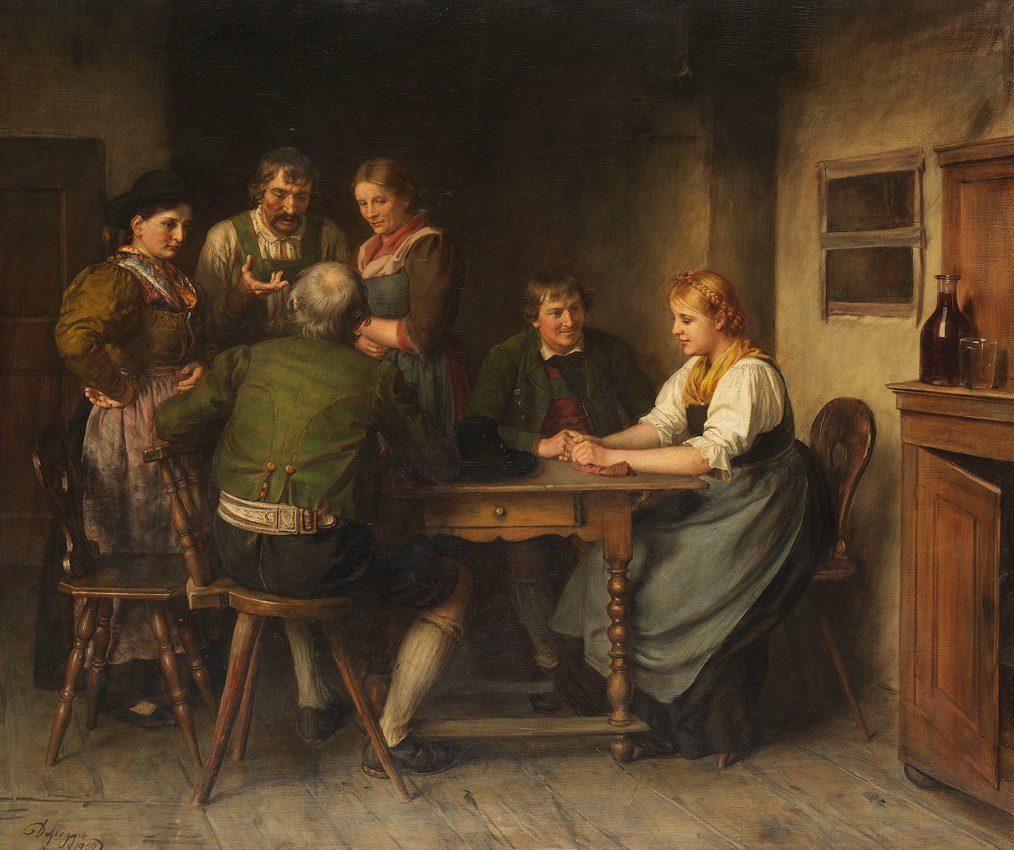 Die Werbung by Franz Von Defregger