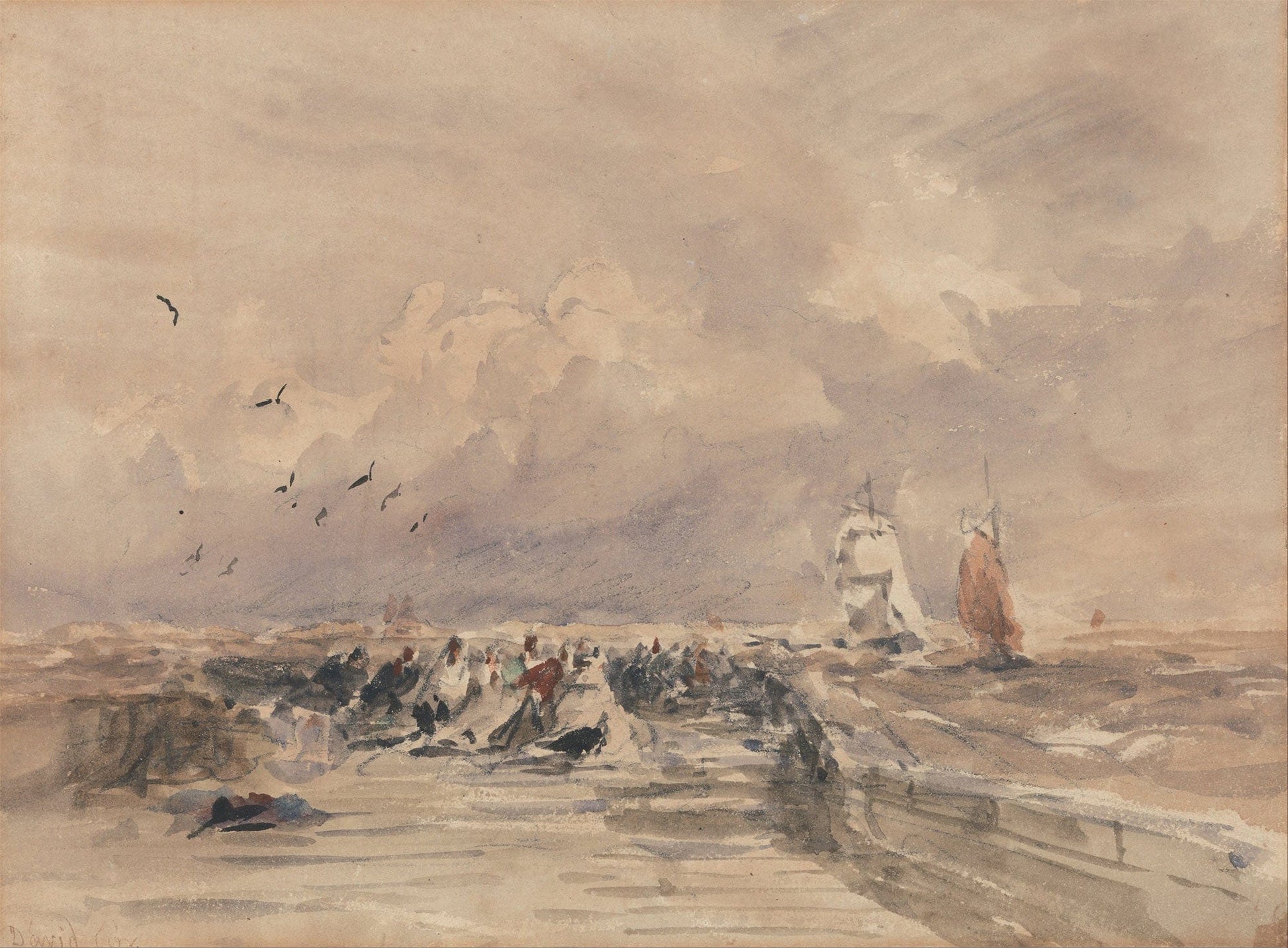 Dieppe Pier Stiff Breeze by David Cox