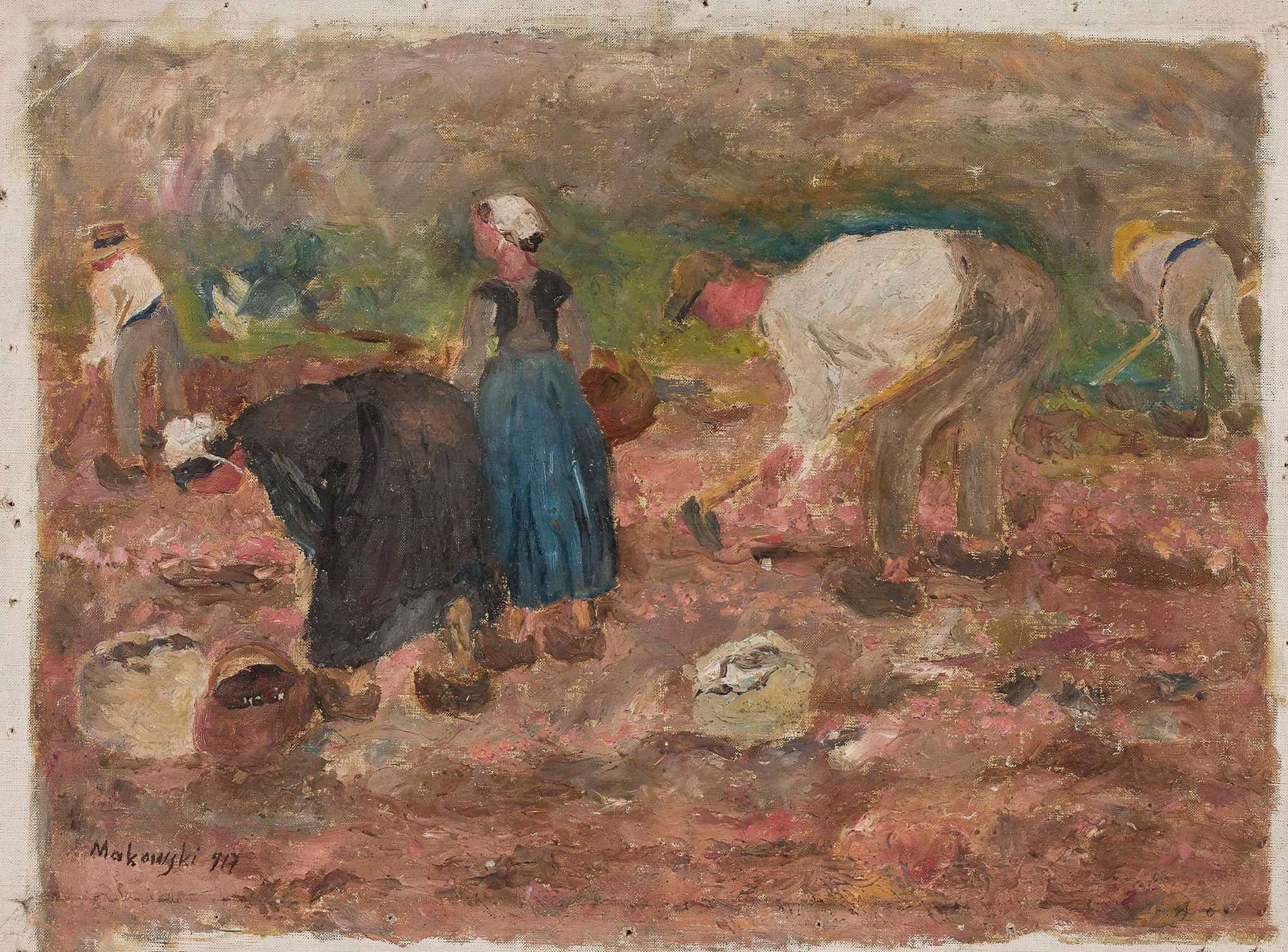 Digging Potatoes by Tadeusz Makowski