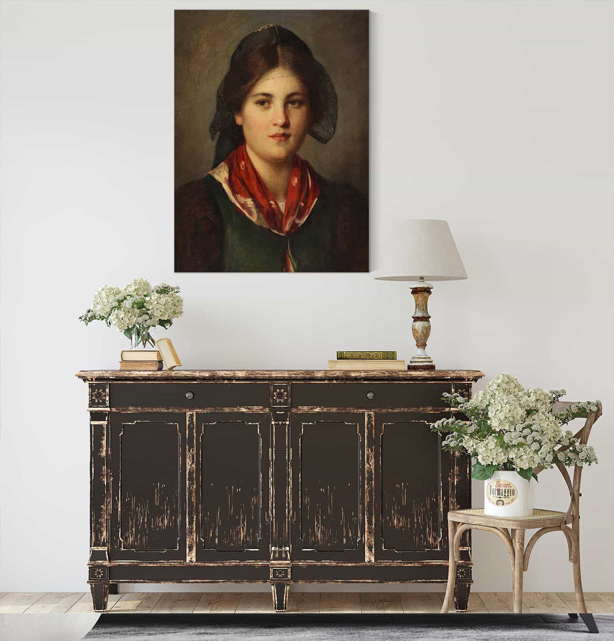 Dirndl Mit Spitzenhaube by Franz Von Defregger