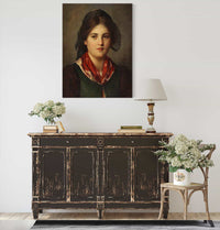 Dirndl Mit Spitzenhaube by Franz Von Defregger