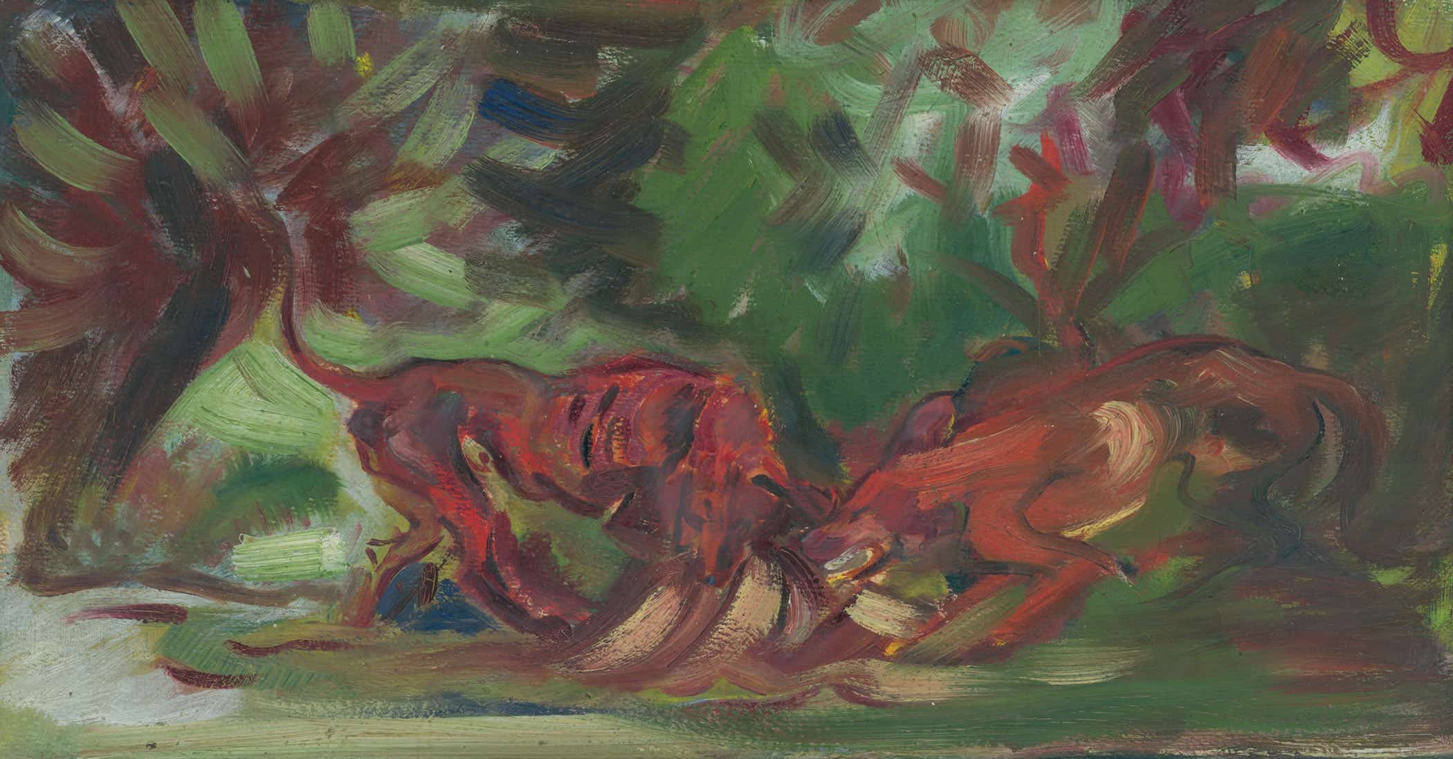 Dogs Fighting   by Arnold Peter Weisz Kubincan