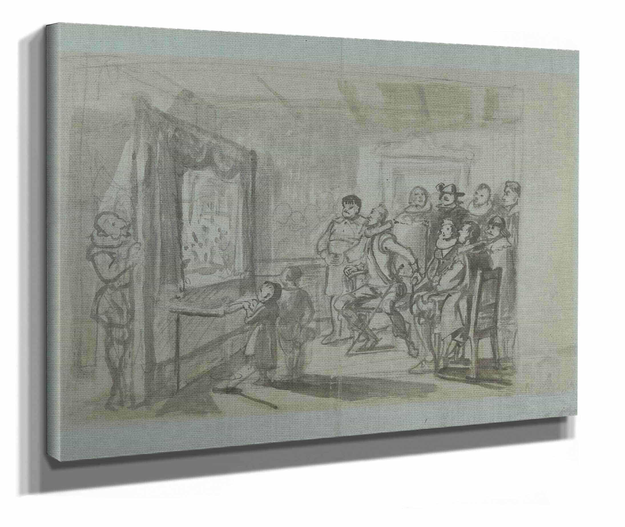 Don Quixote And Others Attending Master Peters Puppet Show by Wilhelm Marstrand