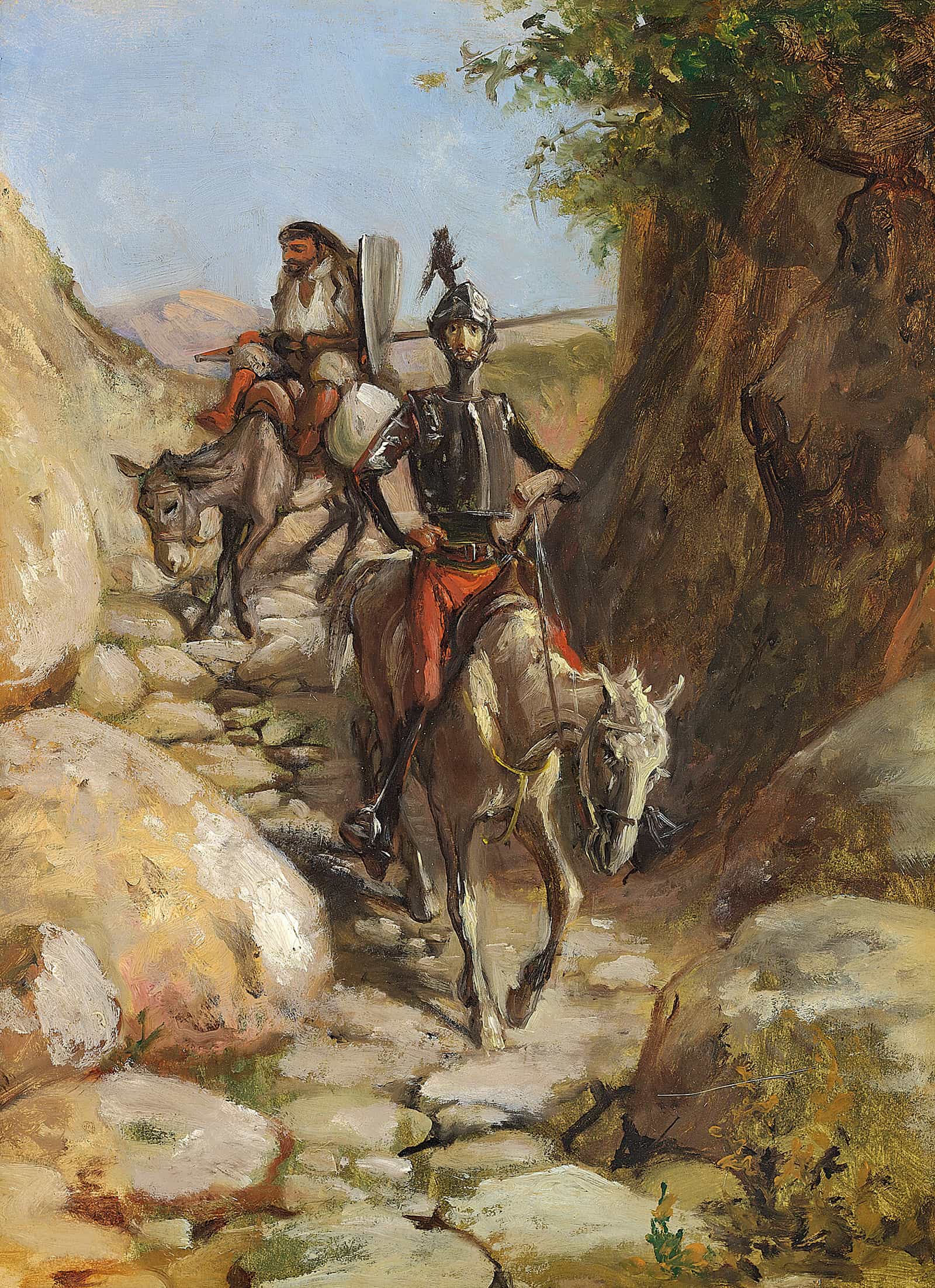 Don Quixote Og Sancho Pancha Kommer Hjem Fra De Sorte Bjerge by Wilhelm Marstrand
