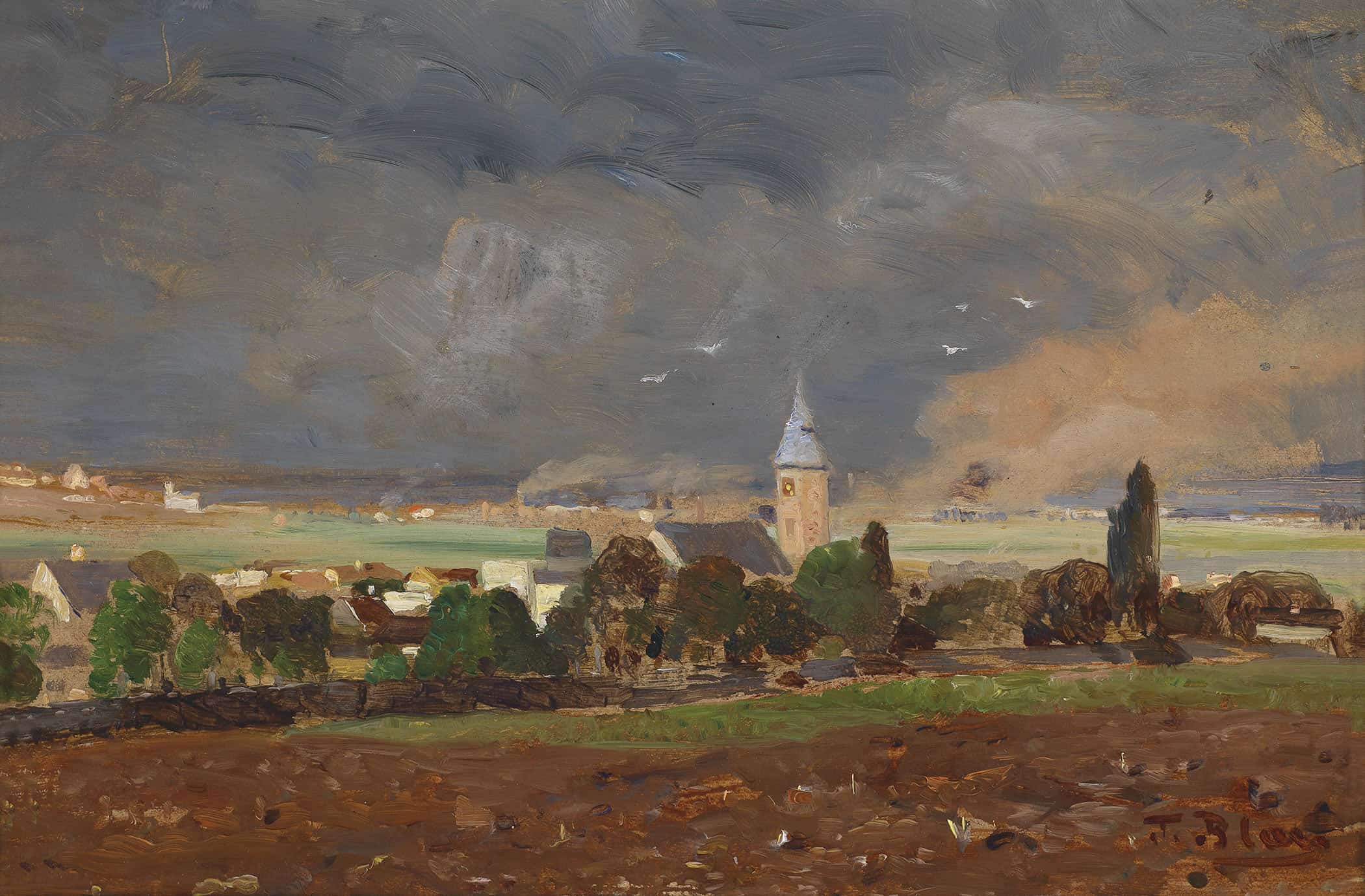 Dorflandschaft Vor Dem Unwetter by Tina Blau
