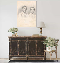 Double Portrait Of The Artists Ef Kloss And G Pellicia   by Wilhelm Marstrand