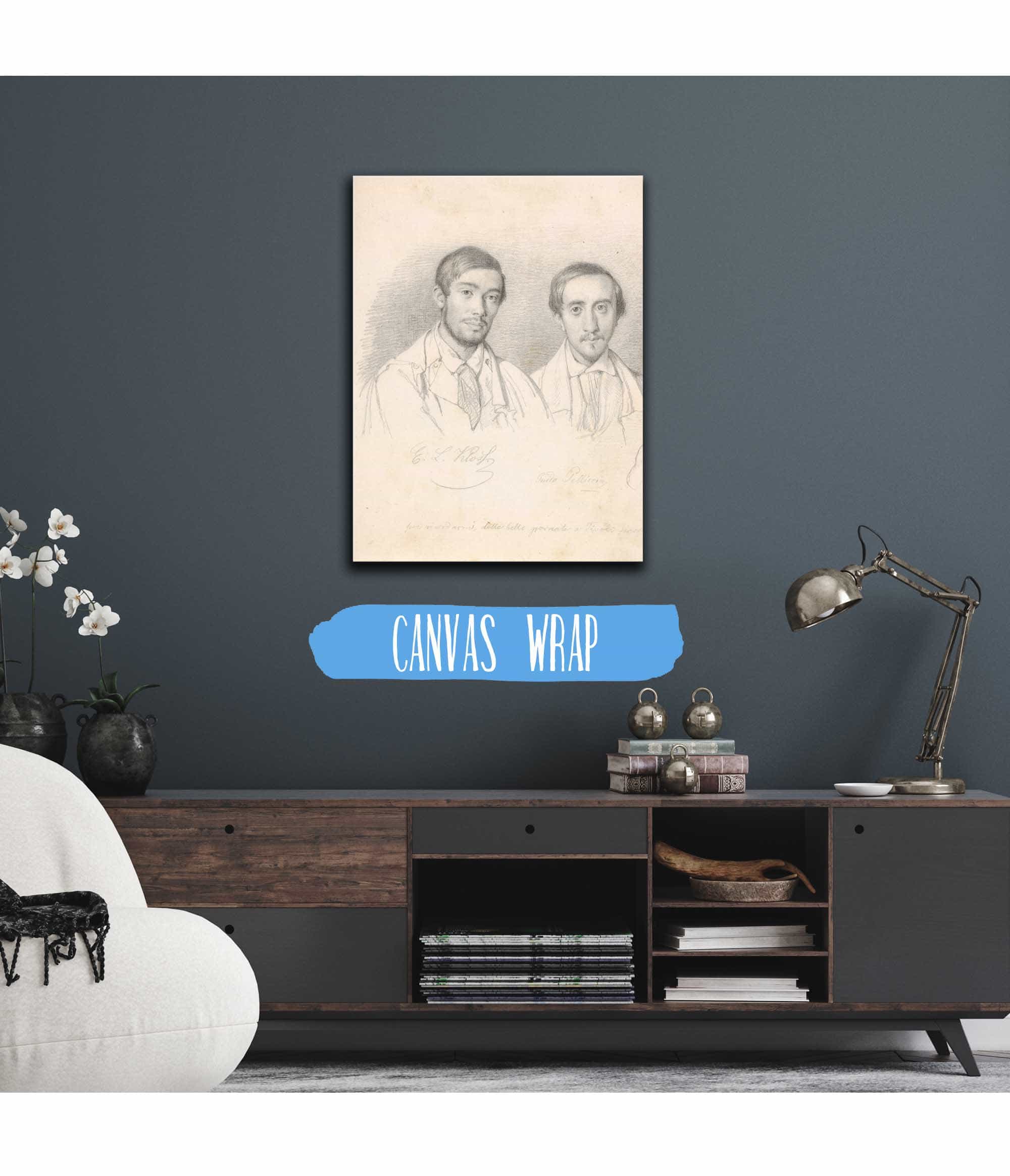 Double Portrait Of The Artists Ef Kloss And G Pellicia   by Wilhelm Marstrand