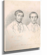 Double Portrait Of The Artists Ef Kloss And G Pellicia   by Wilhelm Marstrand