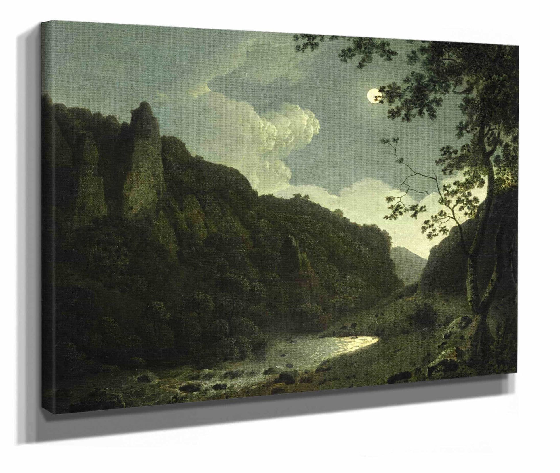 Dovedale By Moonlight by Joseph Wright Of Derby