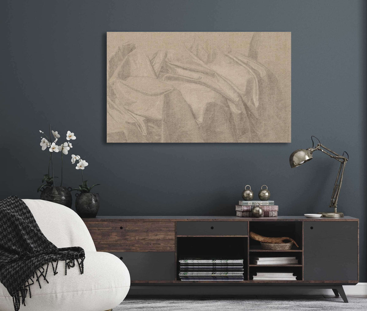 Drapery Study For Mary And Elizabeth Royall by John Singleton Copley