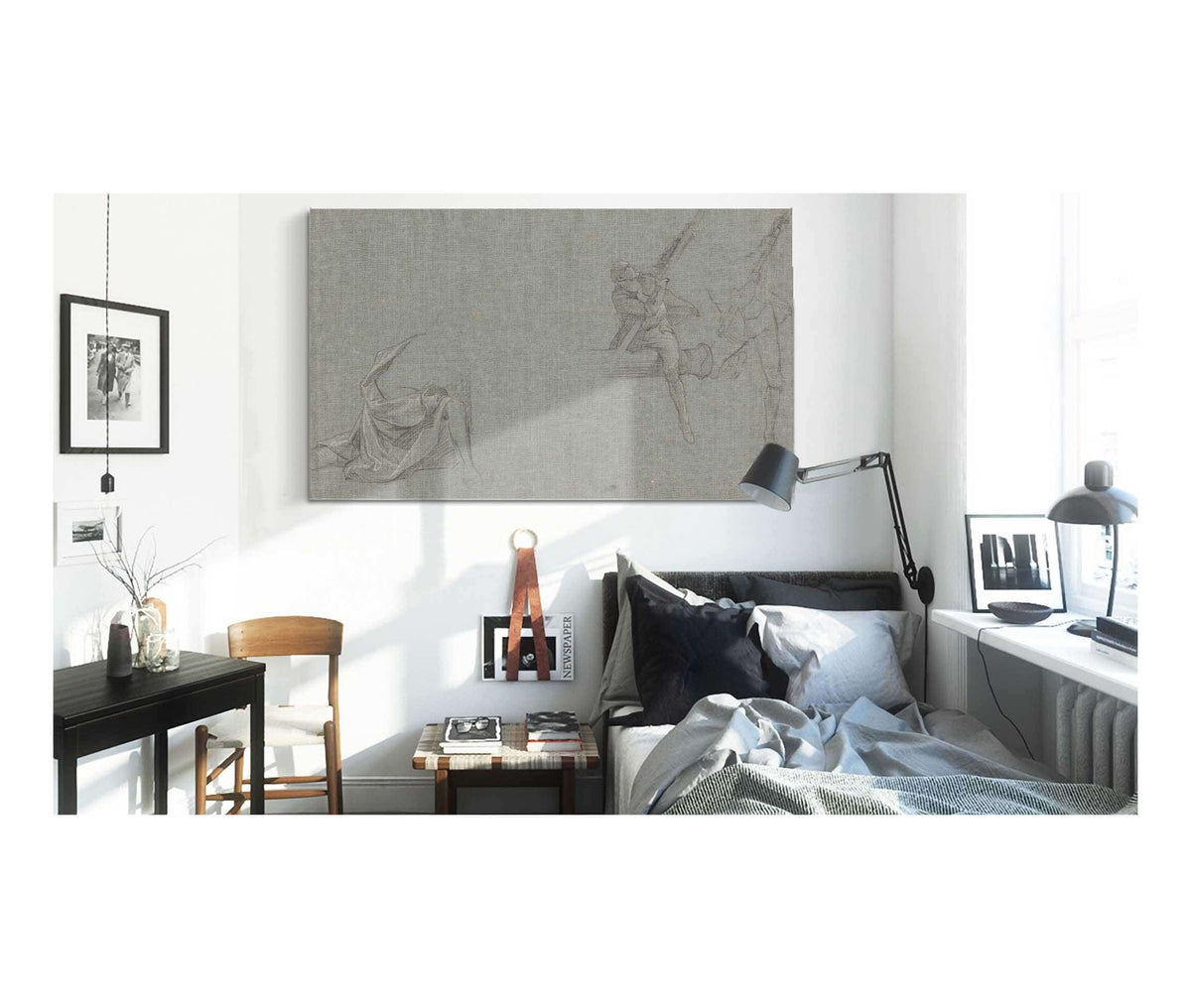 Drapery Study Two Figures Pulling A Pole by John Singleton Copley