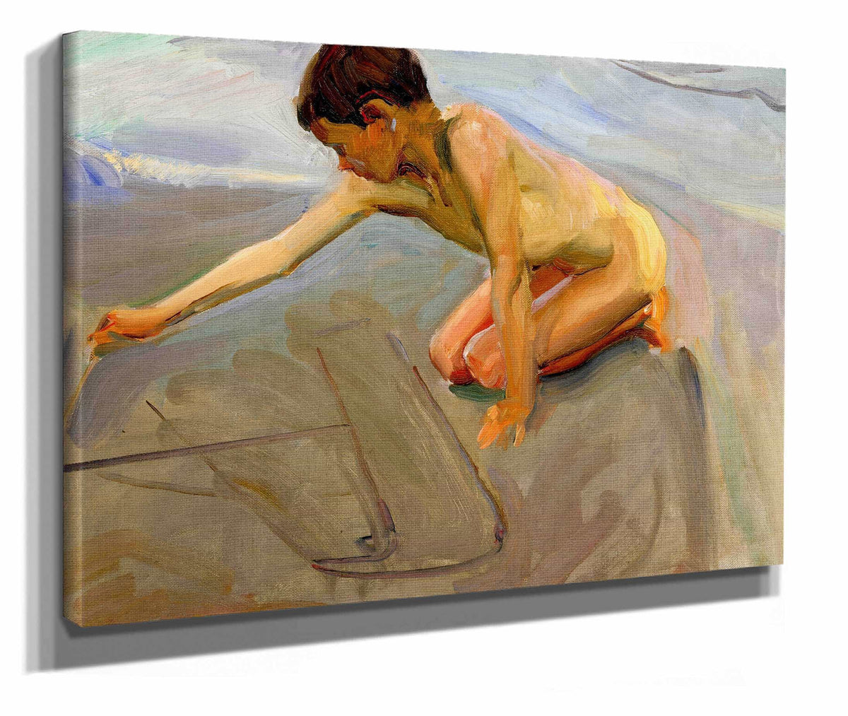 Drawing In The Sand by Joaquin Sorolla