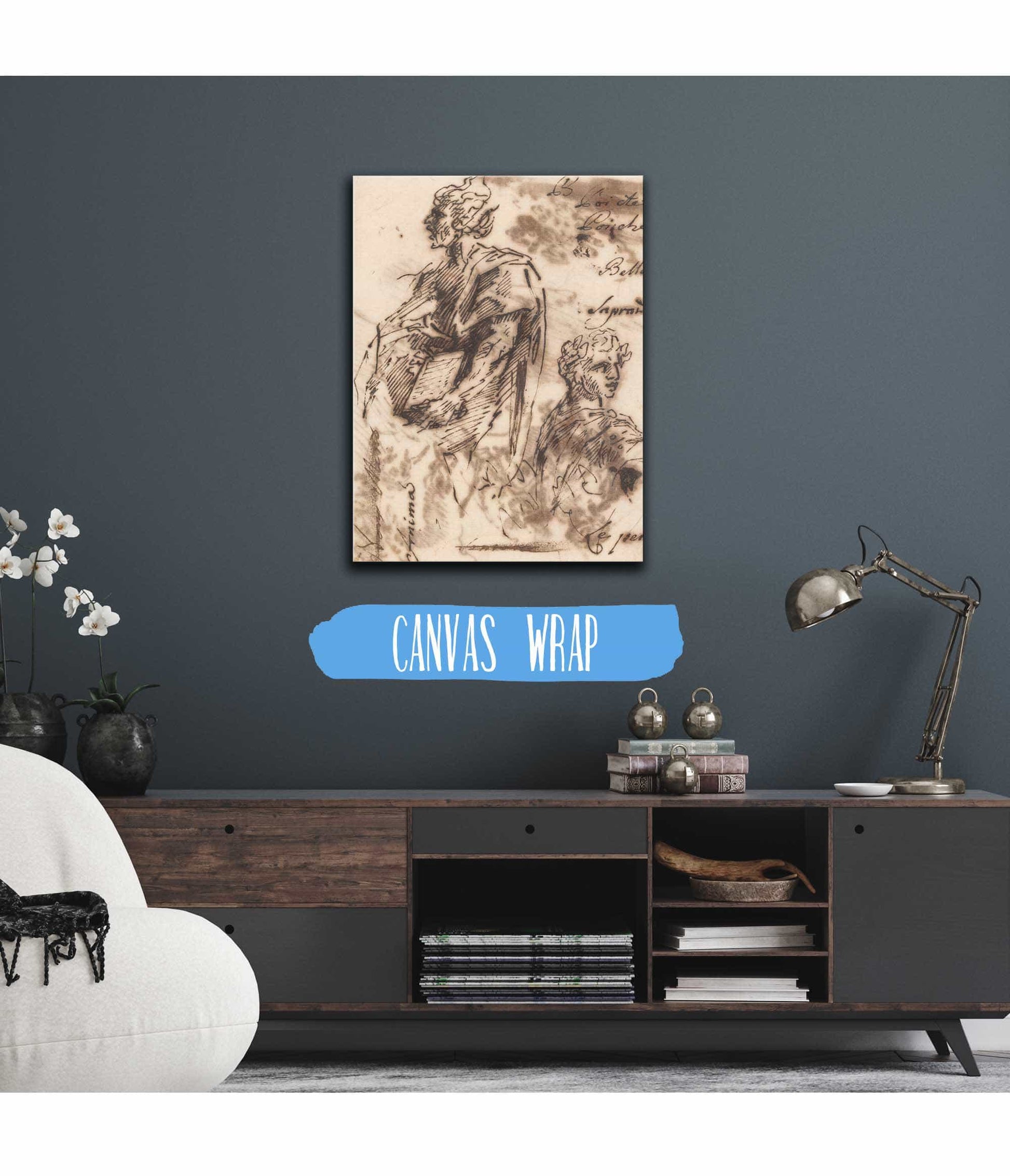 Drawings Of Classical Figures Mid Th Century by Salvator Rosa