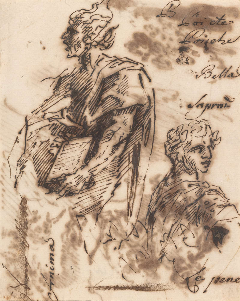 Drawings Of Classical Figures Mid Th Century by Salvator Rosa