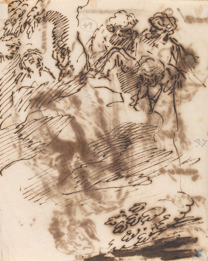 Drawings Of Classical Figures Mid Th Century by Salvator Rosa
