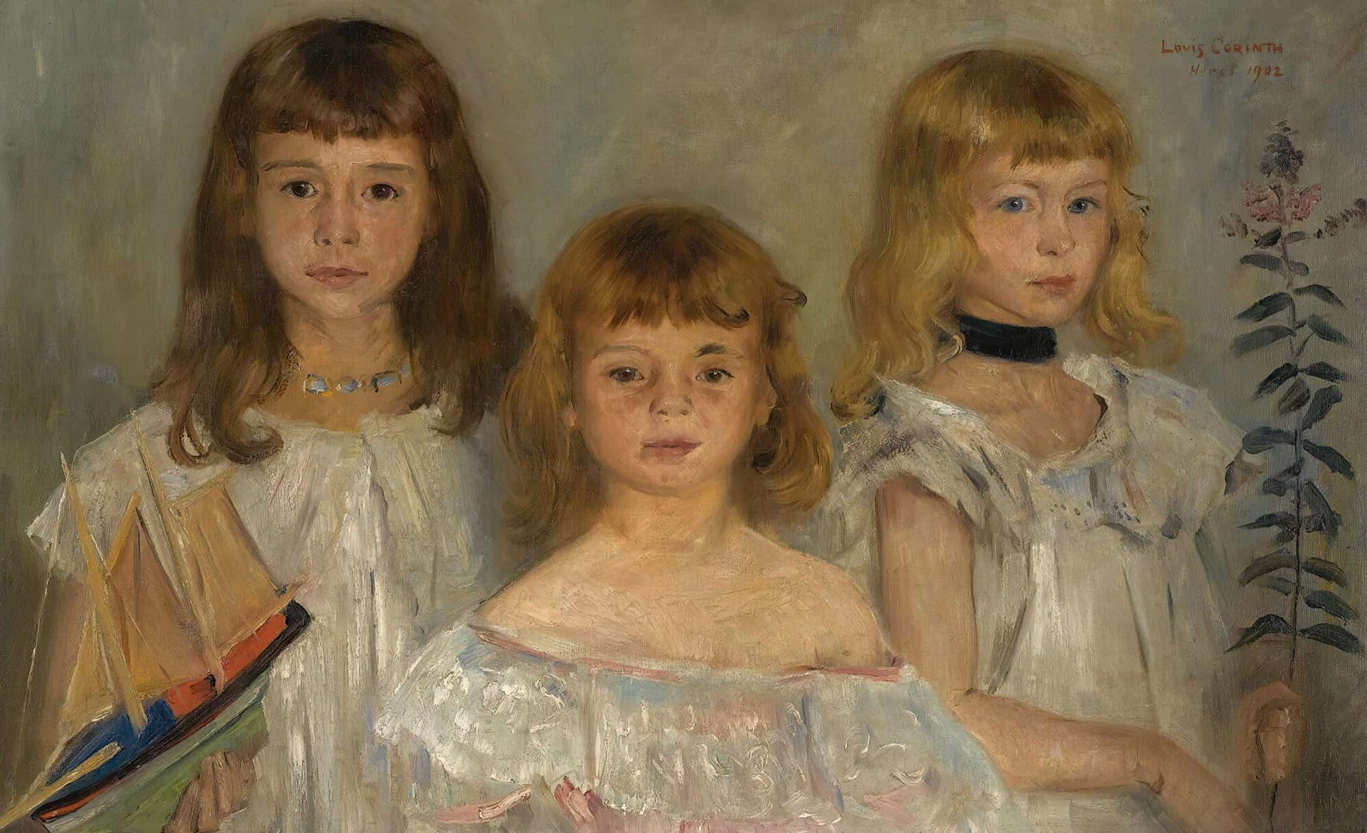 Drei Kleine Madchen Three Girls by Lovis Corinth