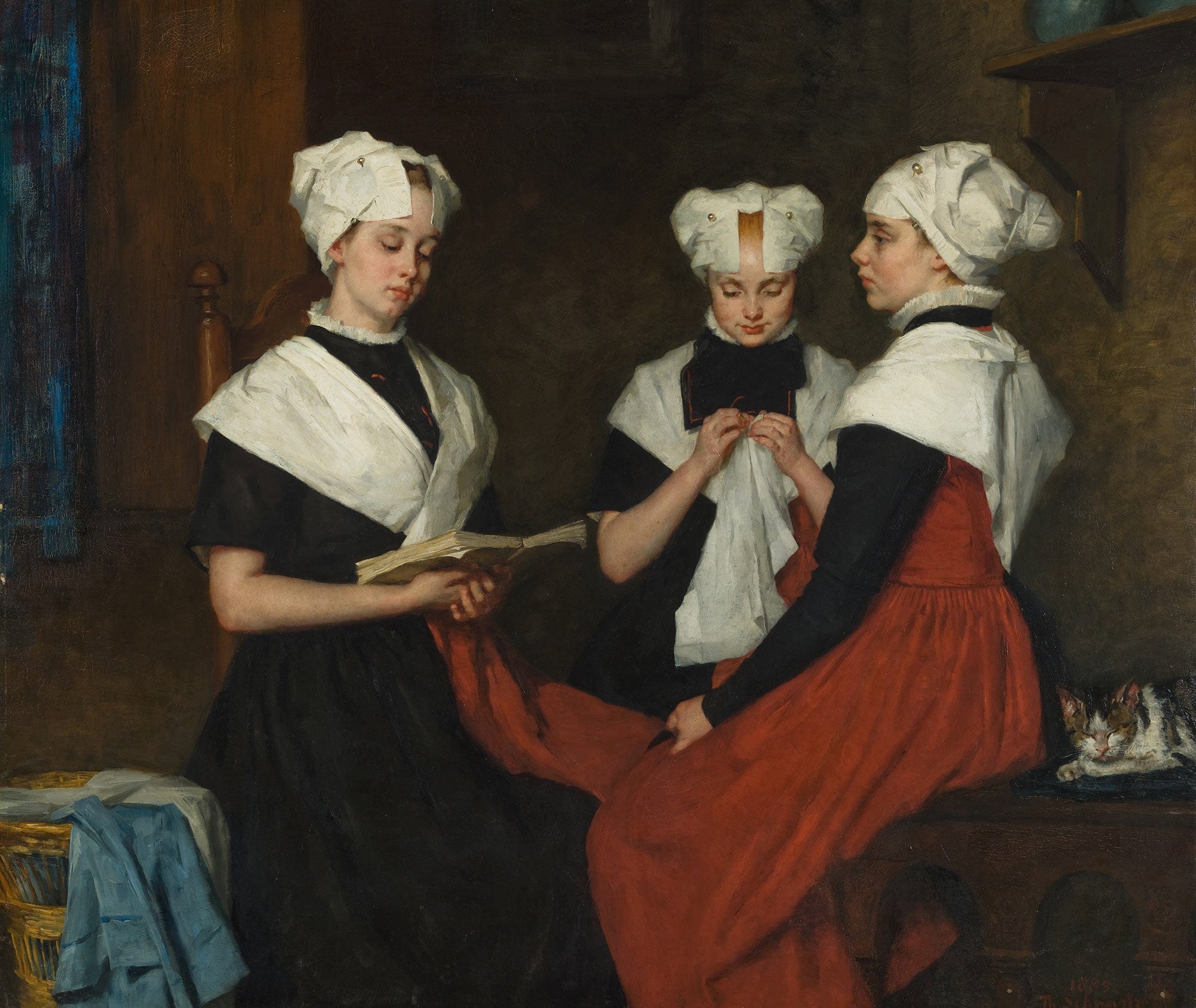 Drie Burgerweesmeisjes Van Amsterdam by Therese Schwartze