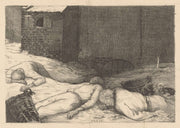 Drie Liggende Dode Mannen Bij Een Gebouw by Richard Nicolaus Roland Holst
